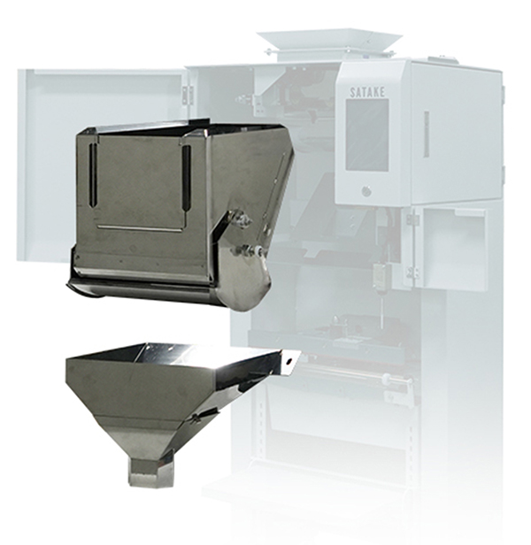 工具レスで外せる計量槽とシュート